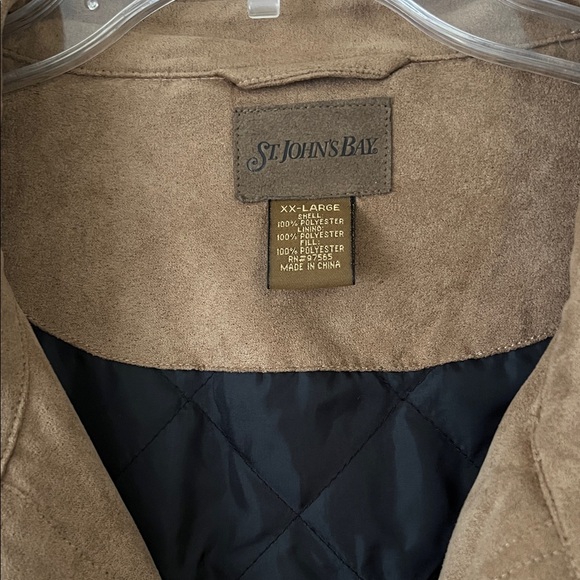 St. John's Bay Men's  Double Pocket Button Down Suede Shirt Brown in Size  XXL - Picture 3 of 14